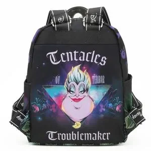 Disney Villains Sea Witch Ursula The Little Mermaid Summer Nylon Mini  Backpack Loungefly Disney The Little Mermaid Ursula Floral Mini  main image 3